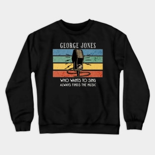 george jones/ vintage microphone art Crewneck Sweatshirt